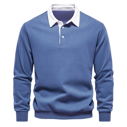 "Sole di Capri" – Polo Neck Cotton Sweatshirt By Enzo Bellari®