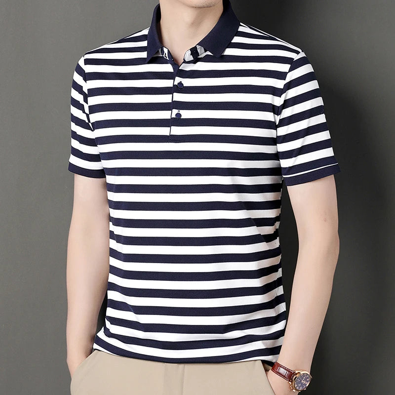 "Vera Luce" – Striped Cotton Polo Shirt By Enzo Bellari®