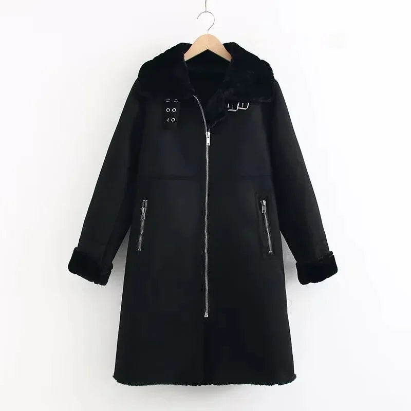 "Aria Serenata" – Thickened Faux Fur Biker Jacket By Enzo Bellari®