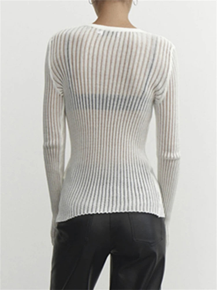 "Onda di Seta" – Ribbed Knit Pullover By Enzo Bellari®