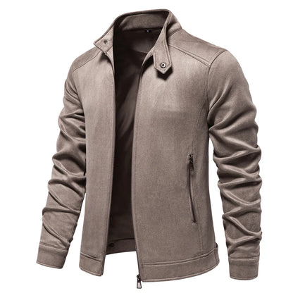 "Aria Serenata" – Stand Collar Suede Leather Jacket By Enzo Bellari®