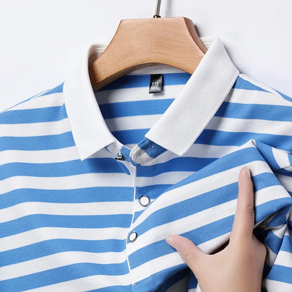 "Vera Luce" – Striped Cotton Polo Shirt By Enzo Bellari®