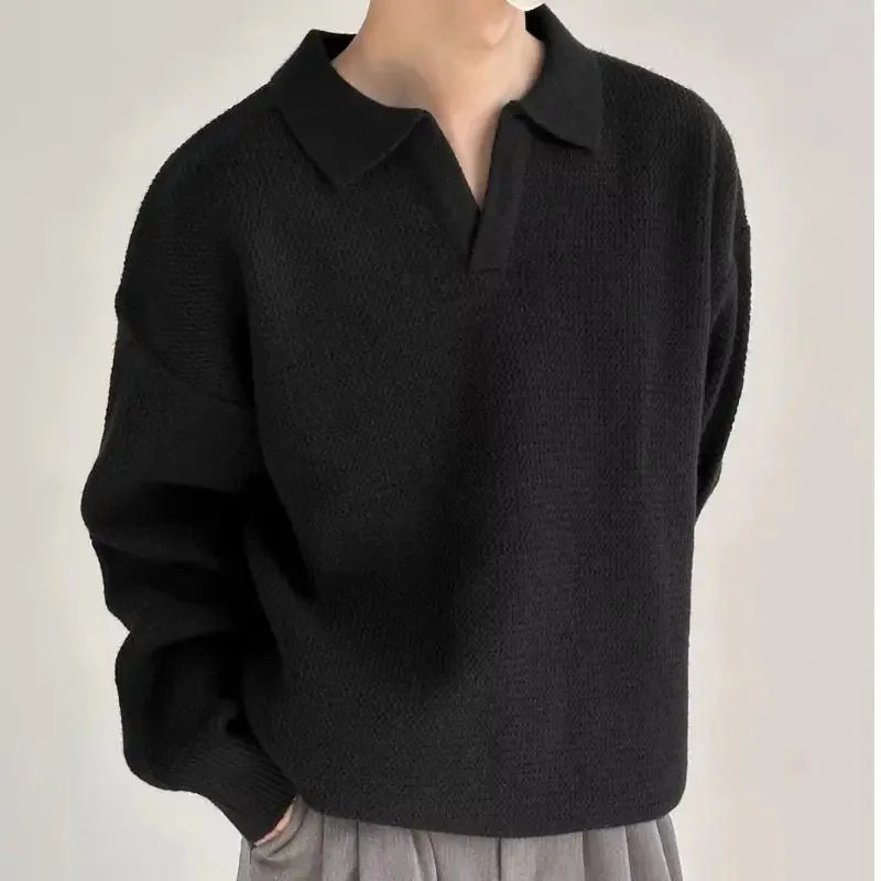 "Nodo Coreano" – Lapel Polo Sweater By Enzo Bellari®