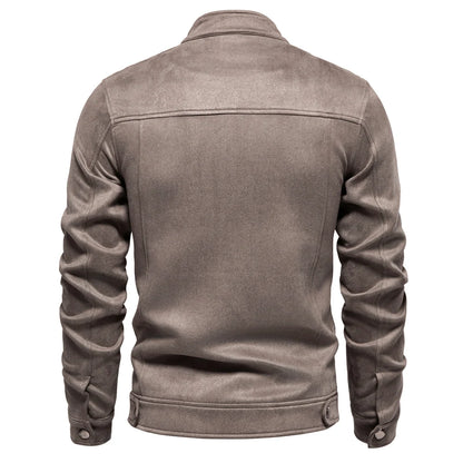 "Aria Serenata" – Stand Collar Suede Leather Jacket By Enzo Bellari®