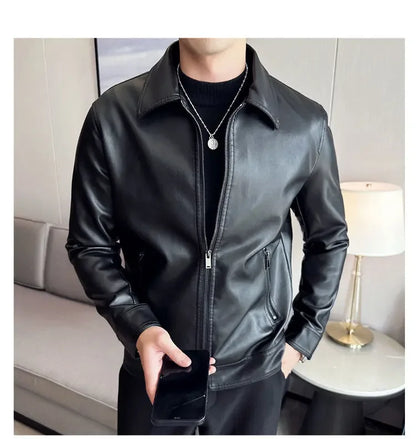 "Onda di Seta" – Leather Collared Business Jacket By Enzo Bellari®