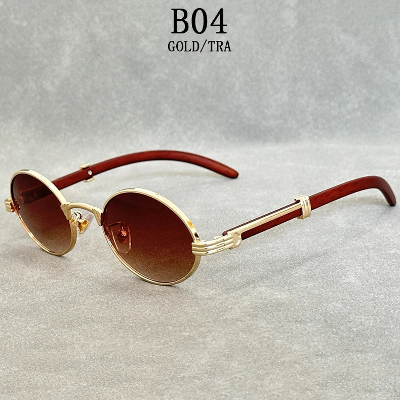 "Legno Antico" – Wooden Oval Sunglasses By Enzo Bellari®