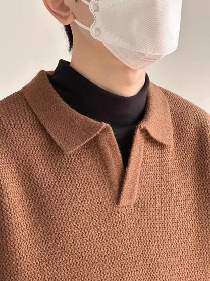 "Nodo Coreano" – Lapel Polo Sweater By Enzo Bellari®