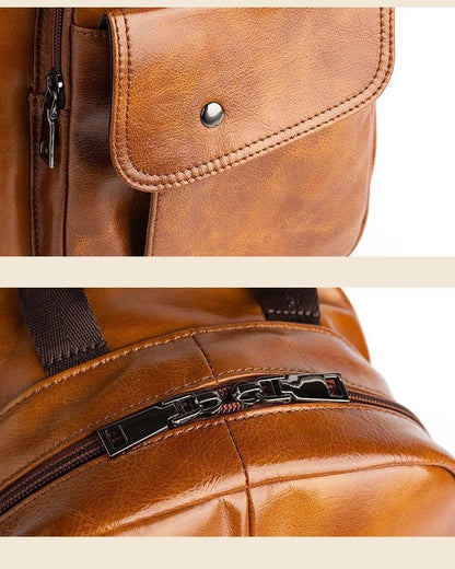 "Strada Vecchia" – Leather Retro Backpack By Enzo Bellari®