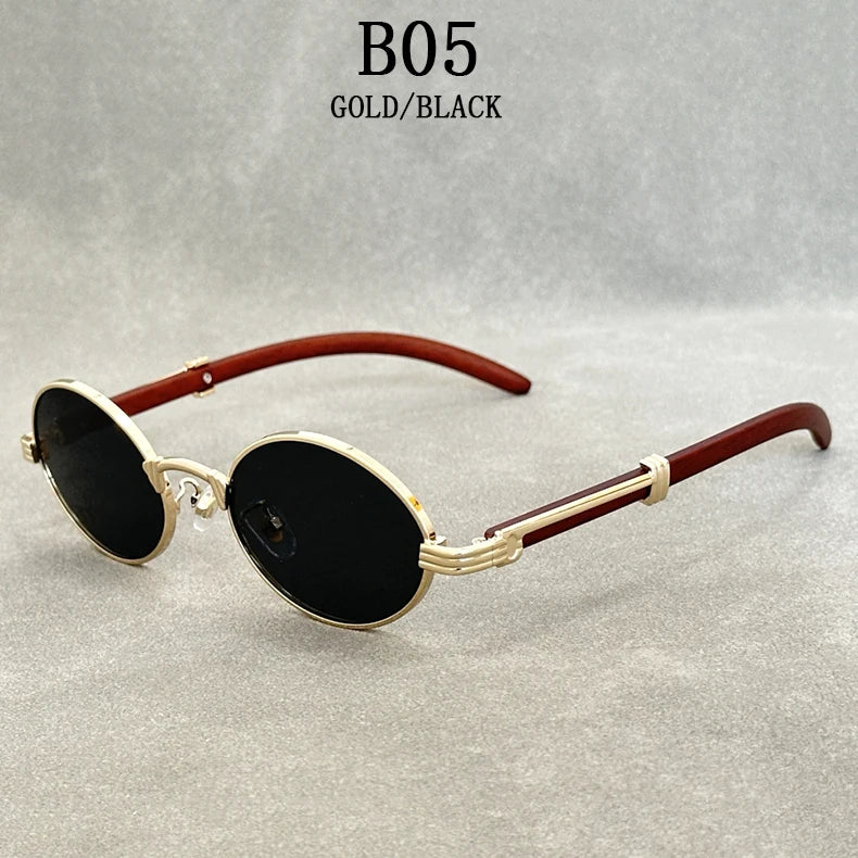 "Legno Antico" – Wooden Oval Sunglasses By Enzo Bellari®