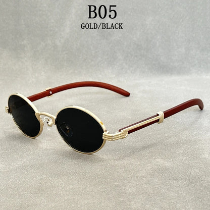 "Legno Antico" – Wooden Oval Sunglasses By Enzo Bellari®