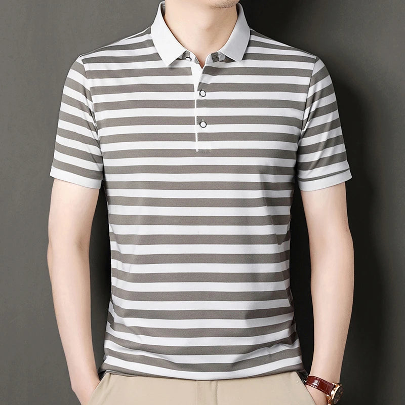 "Vera Luce" – Striped Cotton Polo Shirt By Enzo Bellari®