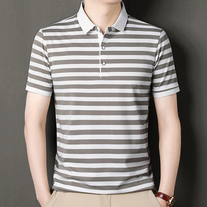 "Vera Luce" – Striped Cotton Polo Shirt By Enzo Bellari®