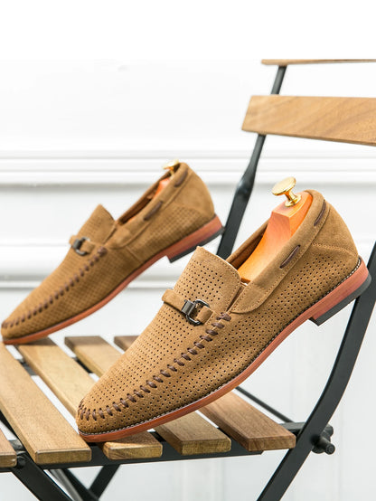 "Sole di Capri" – Perforated Leather Casual Shoes By Enzo Bellari®