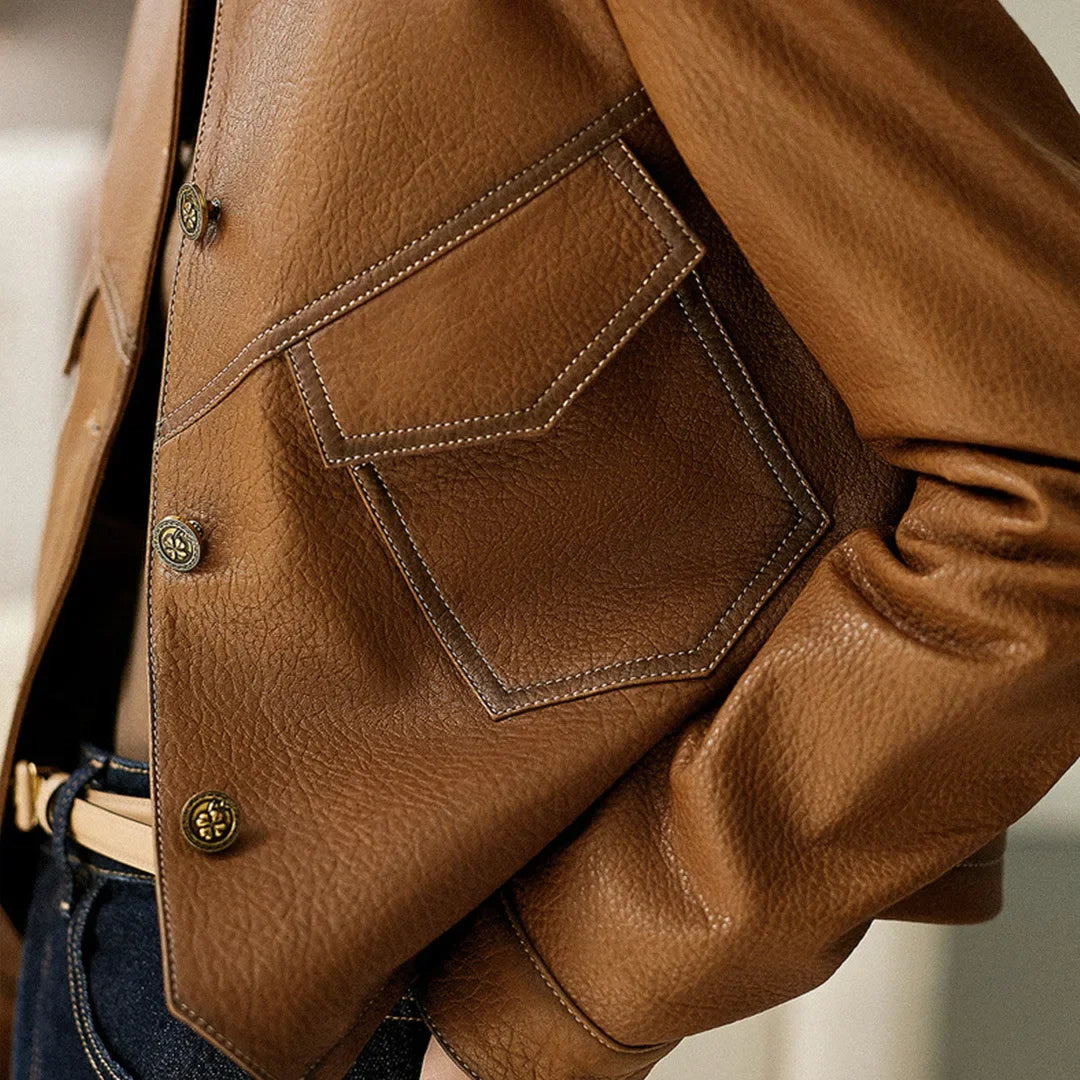 "Autunno Lucido" – Faux Leather Jacket By Enzo Bellari®