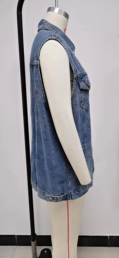 "Trama Retrò" – Denim Vest Jacket By Enzo Bellari®