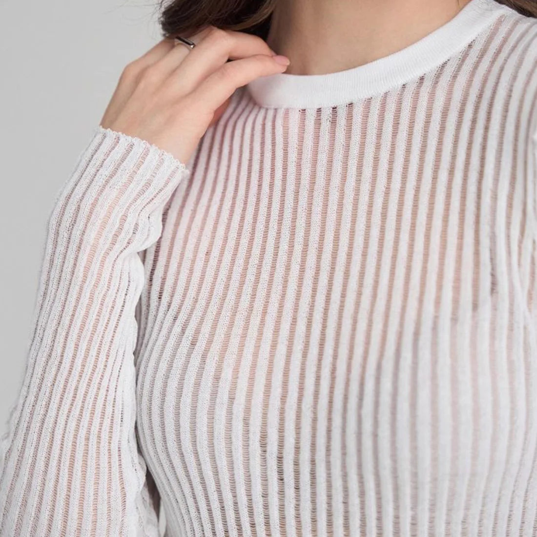 "Onda di Seta" – Ribbed Knit Pullover By Enzo Bellari®