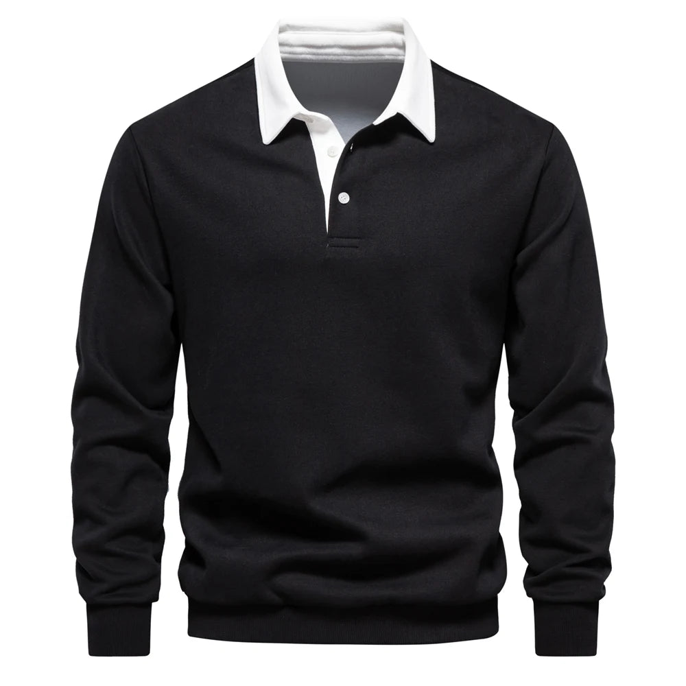 "Sole di Capri" – Polo Neck Cotton Sweatshirt By Enzo Bellari®