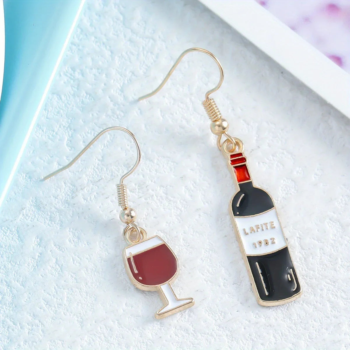 "Vino Rosso" – Asymmetric Bottle Earrings By Enzo Bellari®