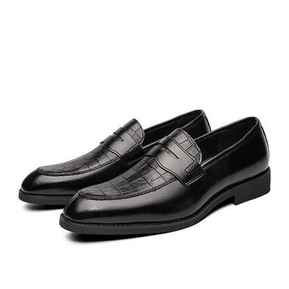 "Luna Dorata" – Crocodile Pattern Leather Loafers By Enzo Bellari®