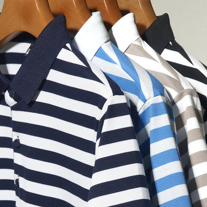 "Vera Luce" – Striped Cotton Polo Shirt By Enzo Bellari®