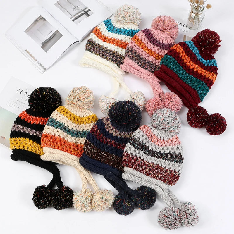 "Aria Serenata" – Pompon Earflap Knitted Beanie By Enzo Bellari®