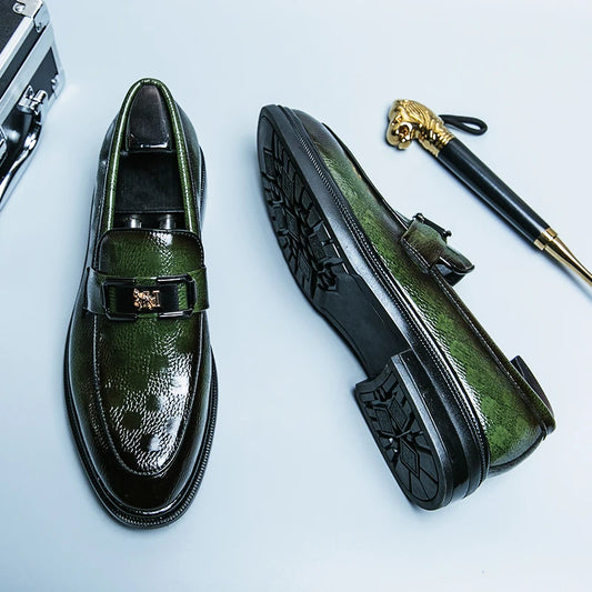 "Smeraldo Vivo" – Emerald Leather Loafers By Enzo Bellari®