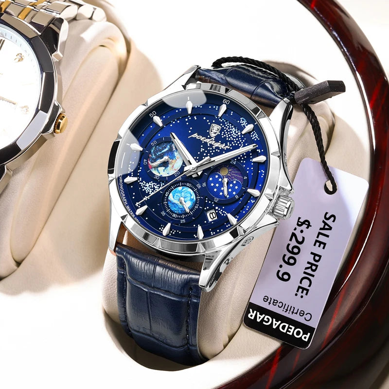"L’Astro" – Men’s Starry Sky Quartz Watch By Enzo Bellari®