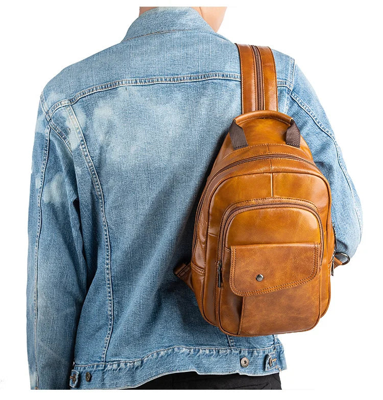 "Strada Vecchia" – Leather Retro Backpack By Enzo Bellari®