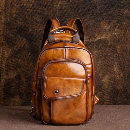 "Strada Vecchia" – Leather Retro Backpack By Enzo Bellari®