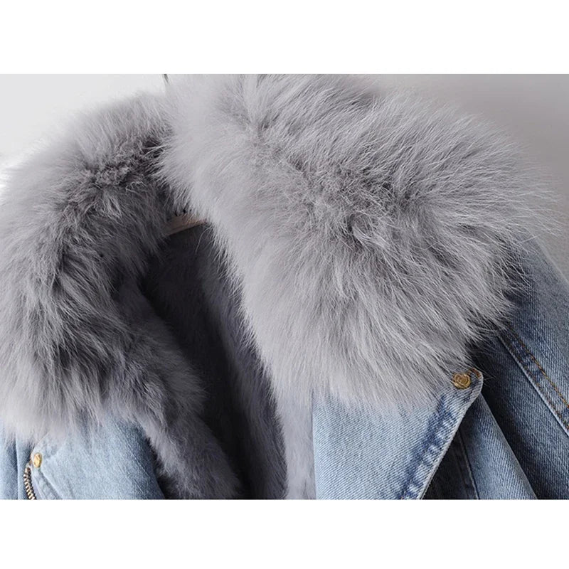 "Pelliccia Scura" – Denim Fox Fur Jacket By Enzo Bellari®