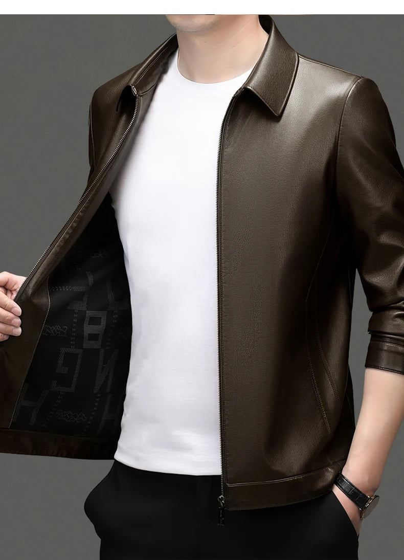 "Aria di Marzo" – Leather Polo Jacket By Enzo Bellari®