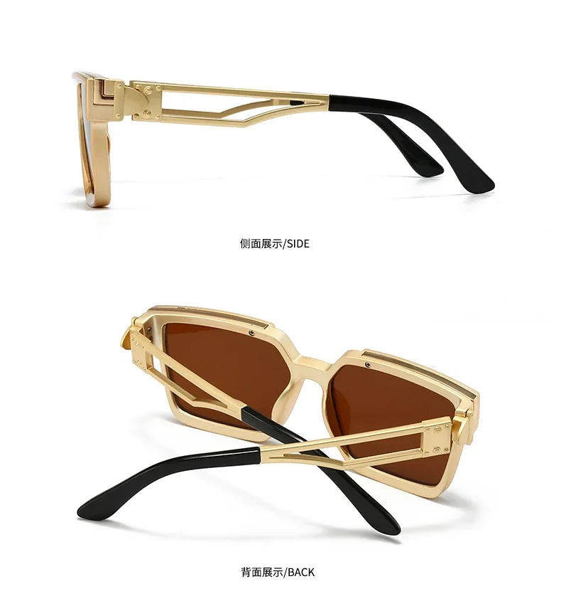 "Sole Dorato" – Square Gold Sunglasses By Enzo Bellari®
