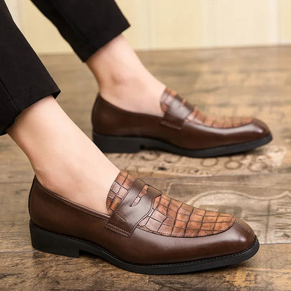 "Luna Dorata" – Crocodile Pattern Leather Loafers By Enzo Bellari®