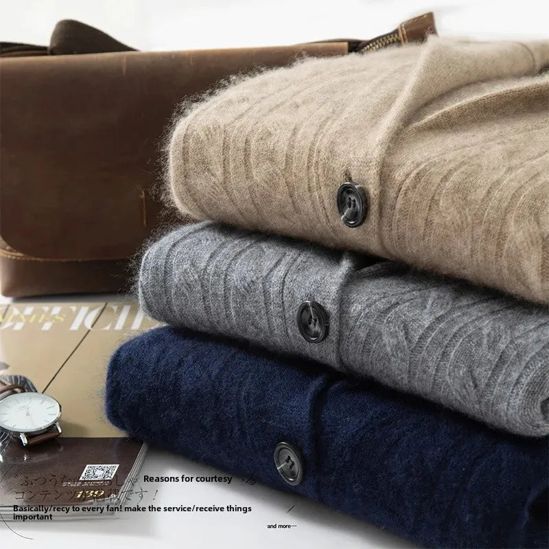 "Nodo Classico" – Knitted V-Neck Cardigan By Enzo Bellari®