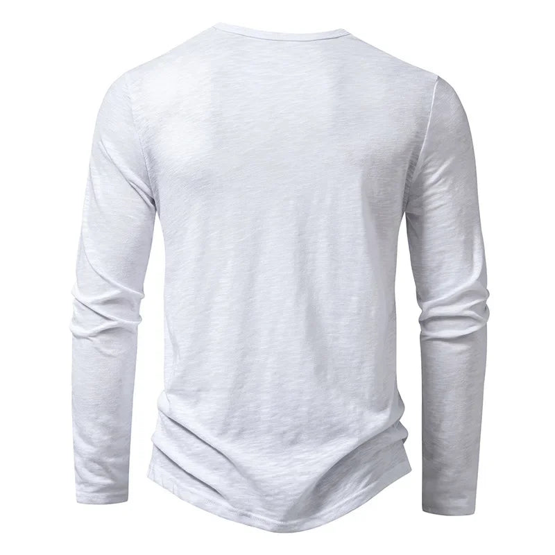 "Collo Naturale" – Cotton Henley Shirt By Enzo Bellari®