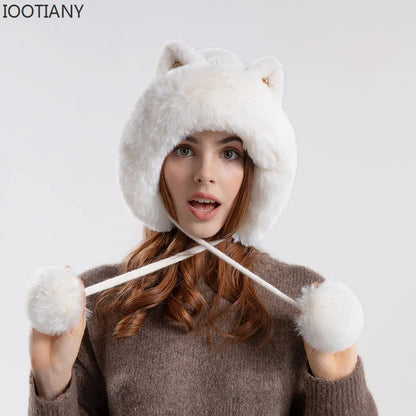 "Vera Luce" – Cat Ear Fur Pompom Beanie By Enzo Bellari®