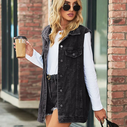 "Trama Retrò" – Denim Vest Jacket By Enzo Bellari®