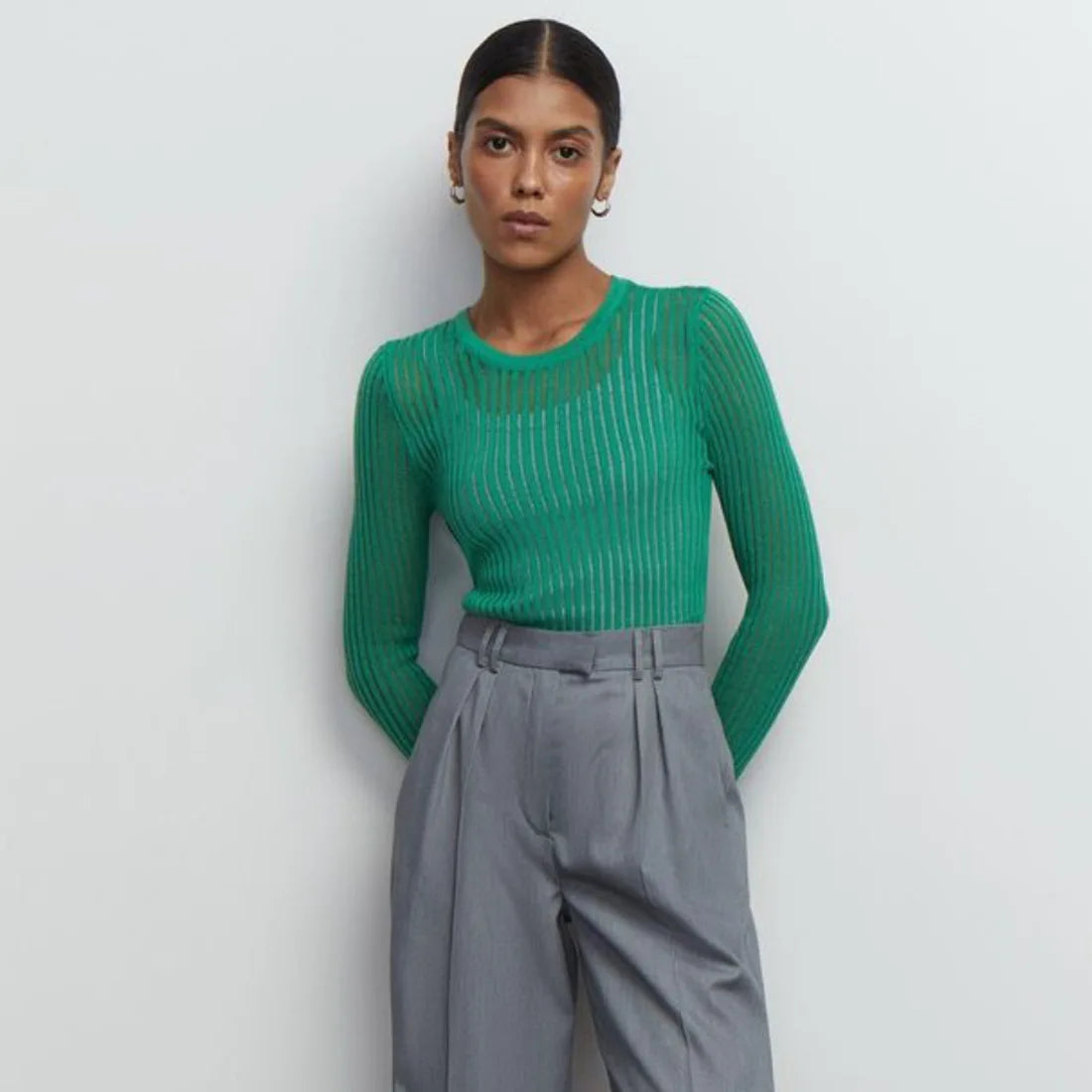 "Onda di Seta" – Ribbed Knit Pullover By Enzo Bellari®