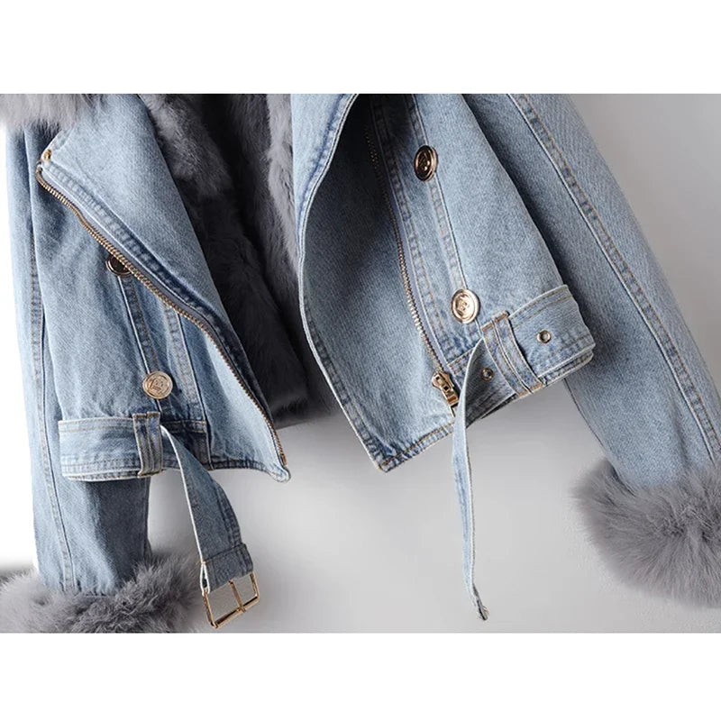 "Pelliccia Scura" – Denim Fox Fur Jacket By Enzo Bellari®
