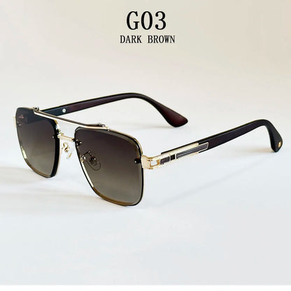 "Oro di Mare" – Luxury Square Rimless Sunglasses By Enzo Bellari®