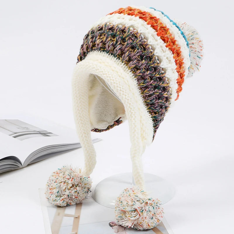 "Aria Serenata" – Pompon Earflap Knitted Beanie By Enzo Bellari®