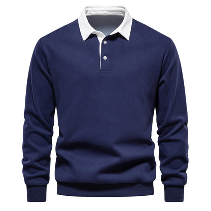 "Sole di Capri" – Polo Neck Cotton Sweatshirt By Enzo Bellari®