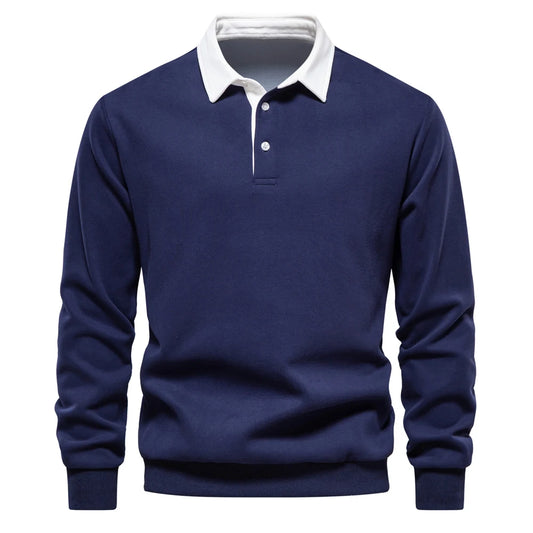 "Sole di Capri" – Polo Neck Cotton Sweatshirt By Enzo Bellari®