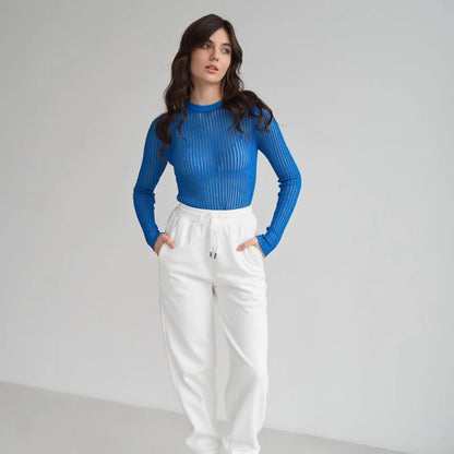 "Onda di Seta" – Ribbed Knit Pullover By Enzo Bellari®