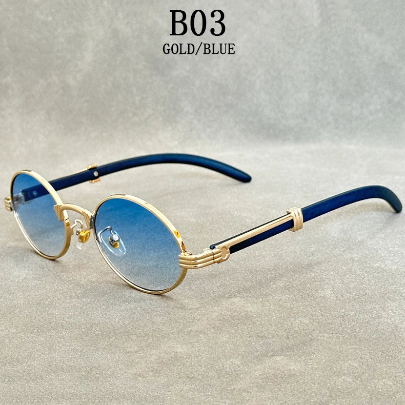 "Legno Antico" – Wooden Oval Sunglasses By Enzo Bellari®