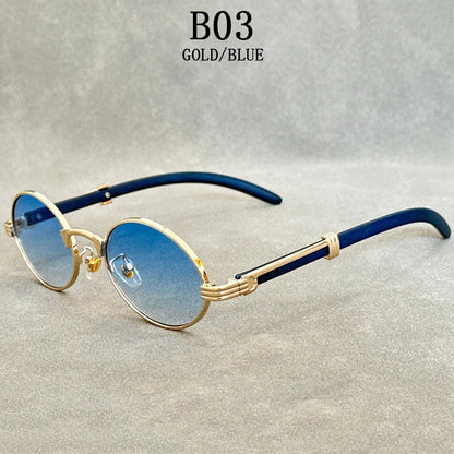 "Legno Antico" – Wooden Oval Sunglasses By Enzo Bellari®