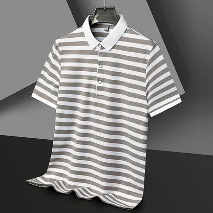 "Vera Luce" – Striped Cotton Polo Shirt By Enzo Bellari®