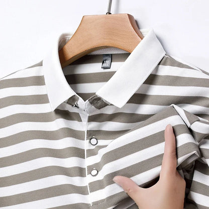 "Vera Luce" – Striped Cotton Polo Shirt By Enzo Bellari®