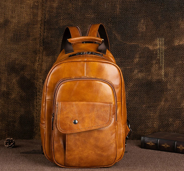 "Strada Vecchia" – Leather Retro Backpack By Enzo Bellari®