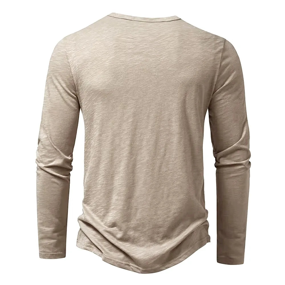 "Collo Naturale" – Cotton Henley Shirt By Enzo Bellari®